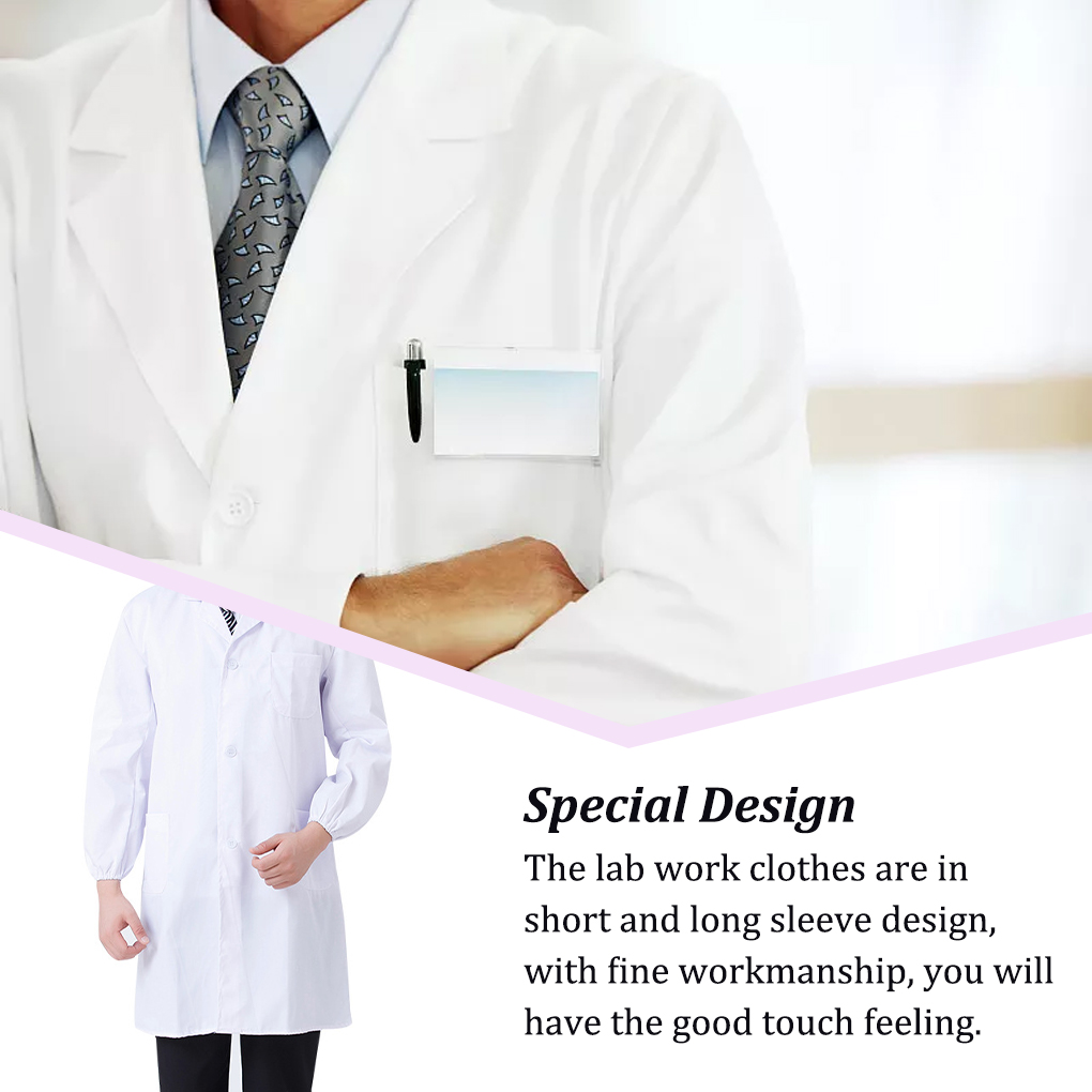 Medical Lab Coats - Laboratory Coat Pocket Long Sleeve School