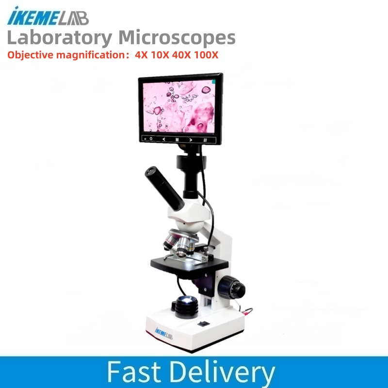 Medical Lab Microscope - IKEME 100X Laboratory Microscopes HD Screen