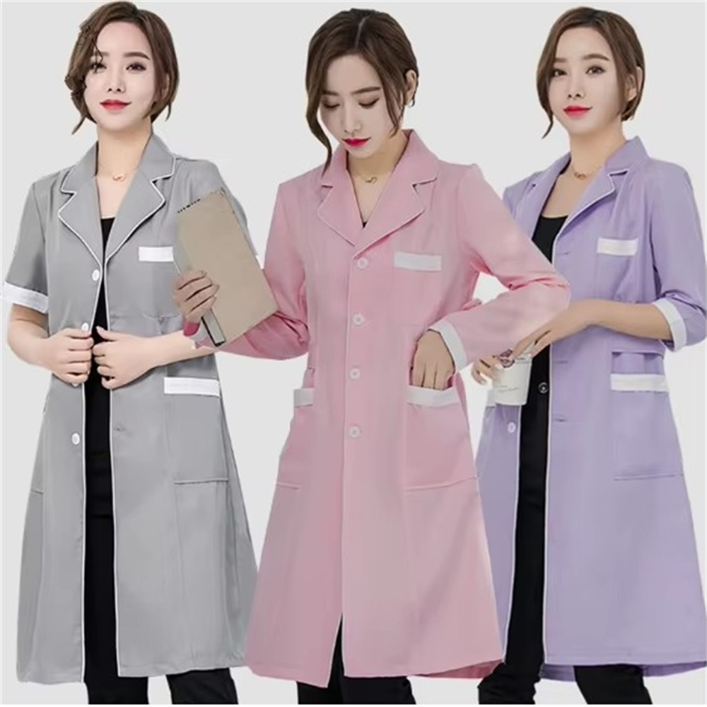 Medical Lab Coats - High grade gray solid color slim