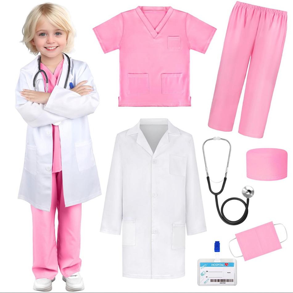 7 Pcs/Pack Kid White Medical U - Medical Lab Coats recension och pris