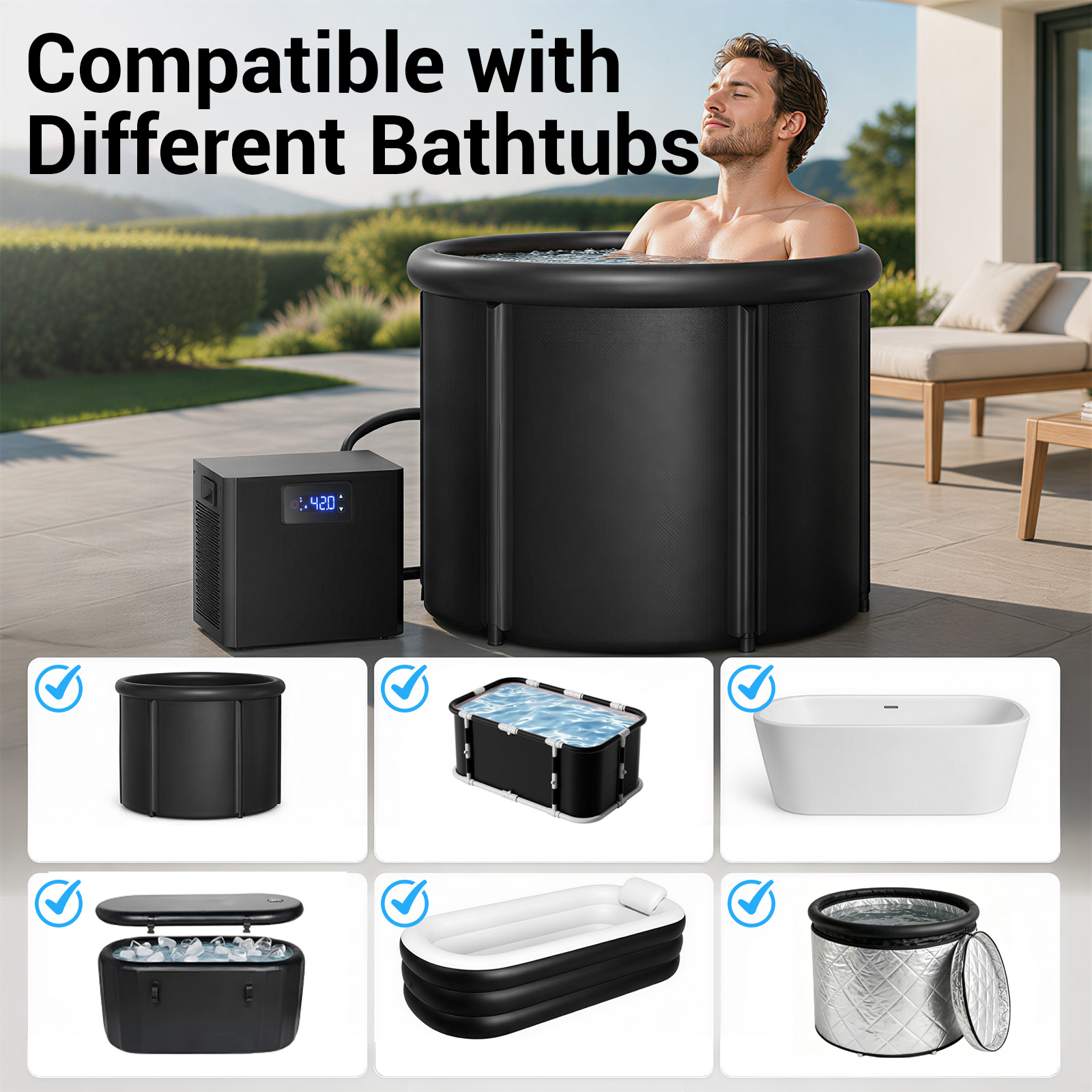 Oval Ice Bath Chiller & Cold P - Water Bath Laboratory recension och pris
